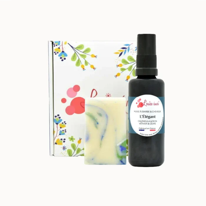 coffret Élégant ･ huile après rasage et shampoing solide